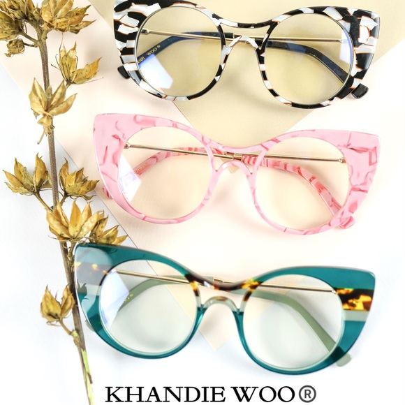 Acetate Cateye Glasses with Blue Light Filtering lenses by Khandie Woo - Picture 6 of 6